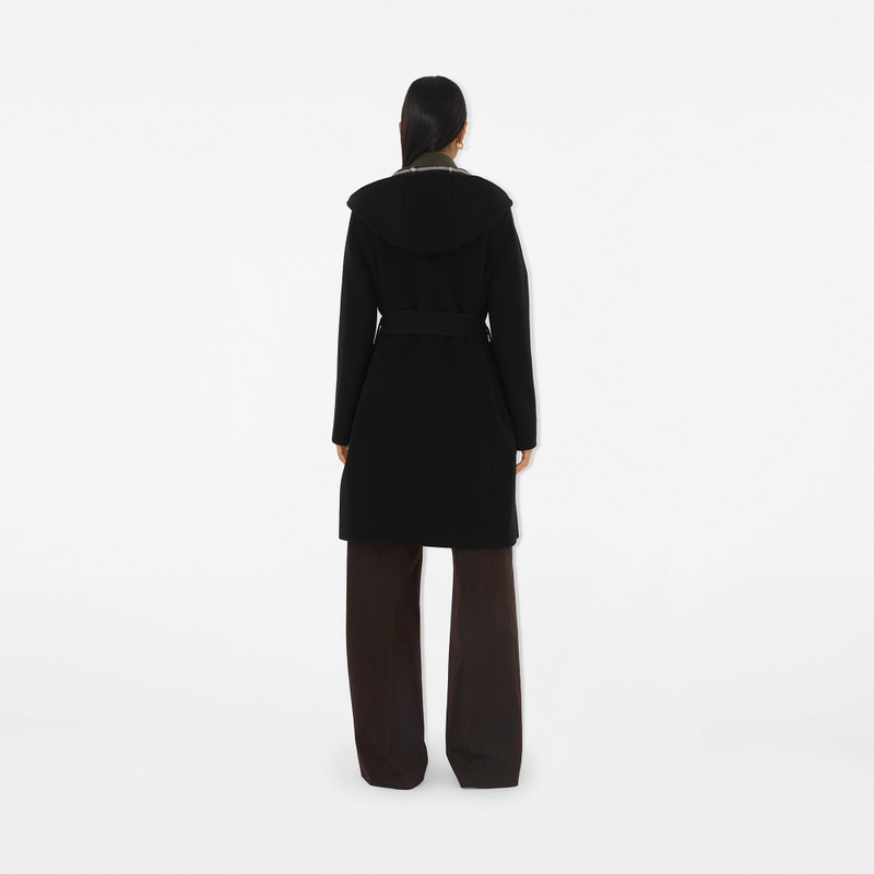 Mid-length Reversible Check Wool Car Coat 5