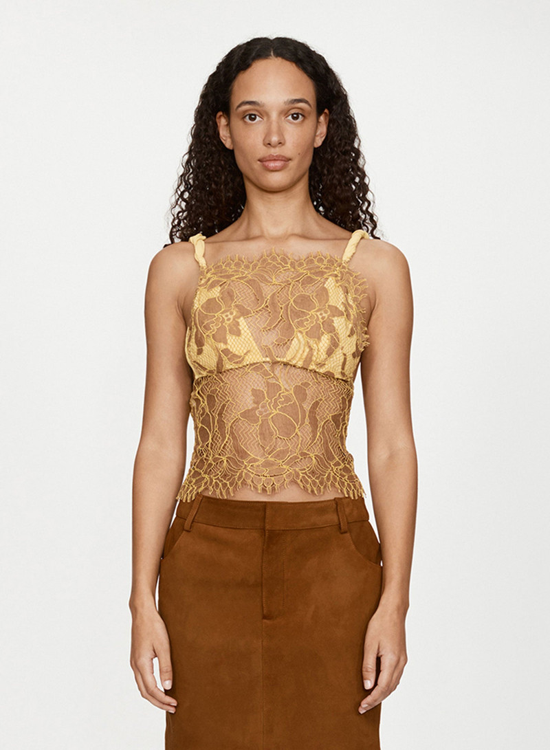 Aluna Lace Draped Silk Cami 1