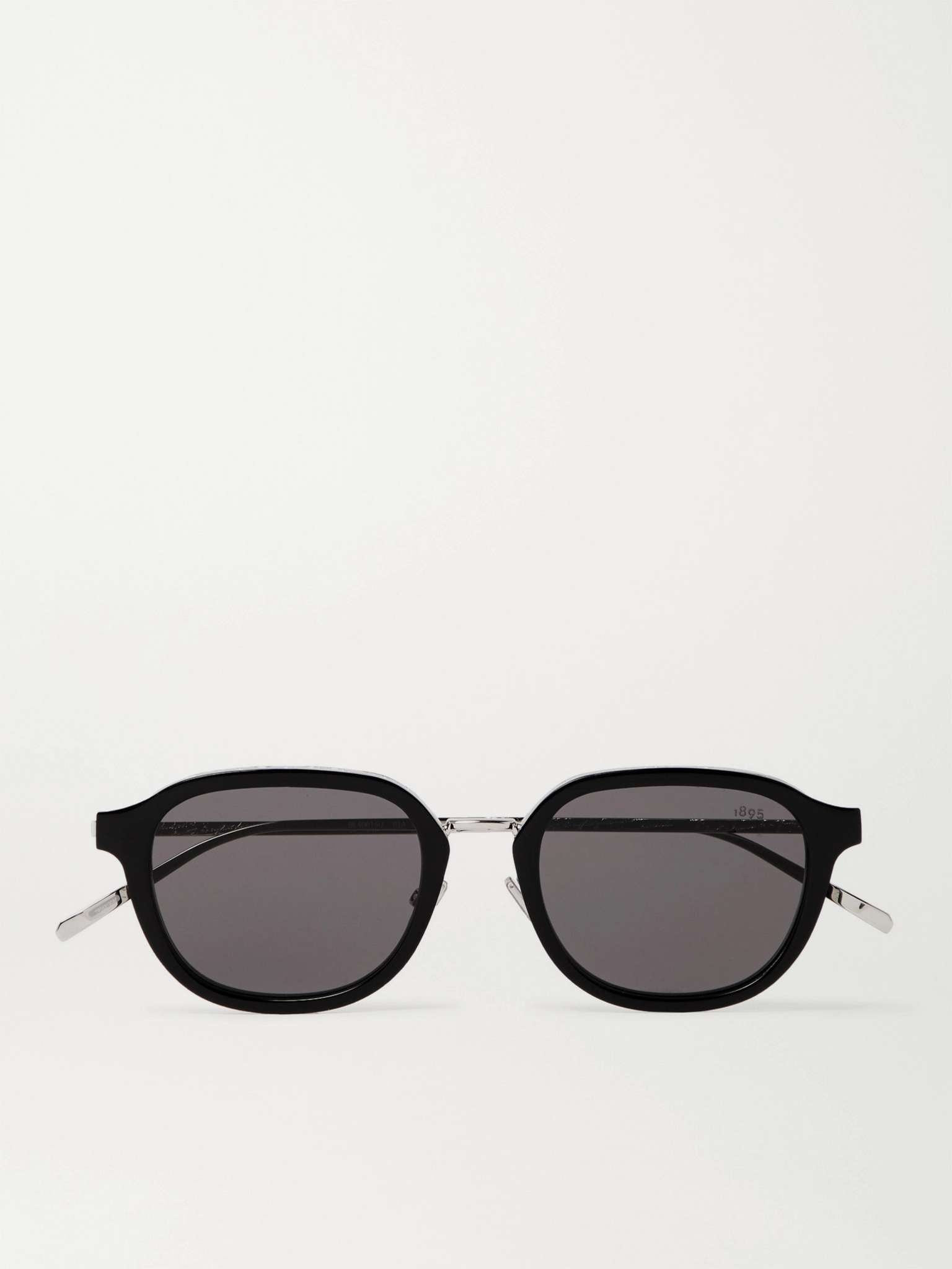 Round-Frame Acetate and Scritto Silver-Tone Sunglasses - 1