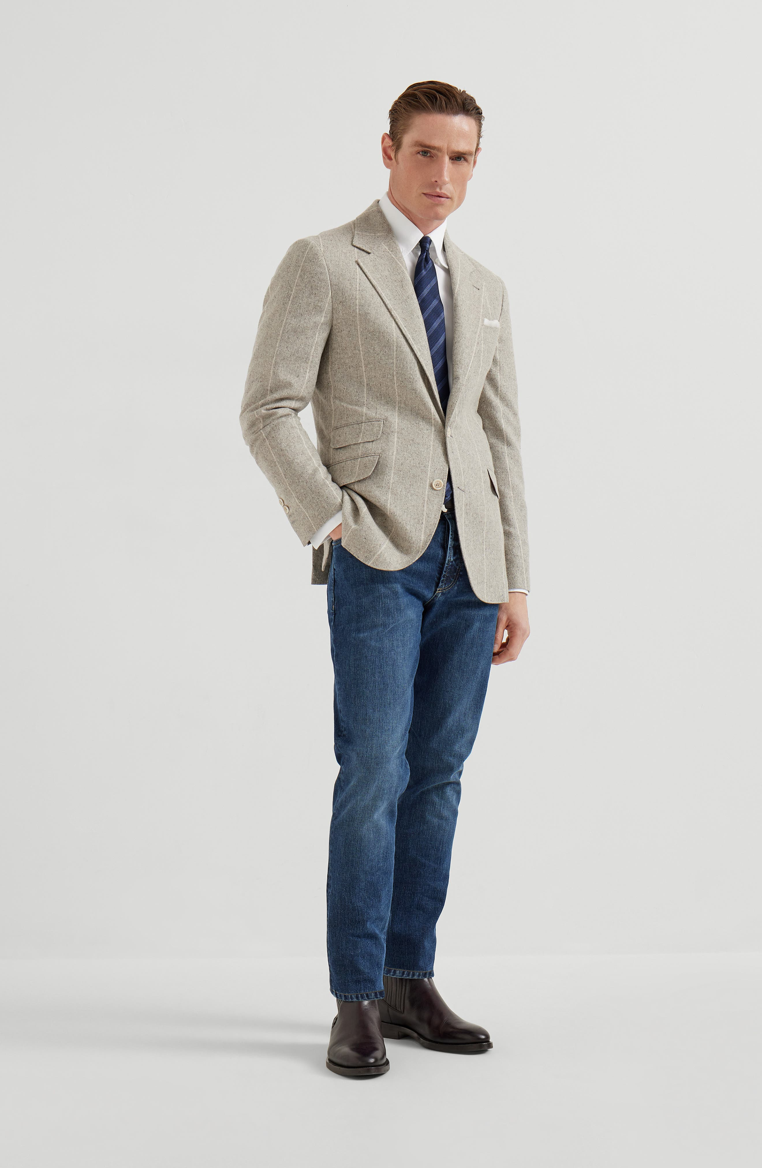 Brunello Cucinelli Slim fit five-pocket trousers in Dark Denim at Nordstrom - 5