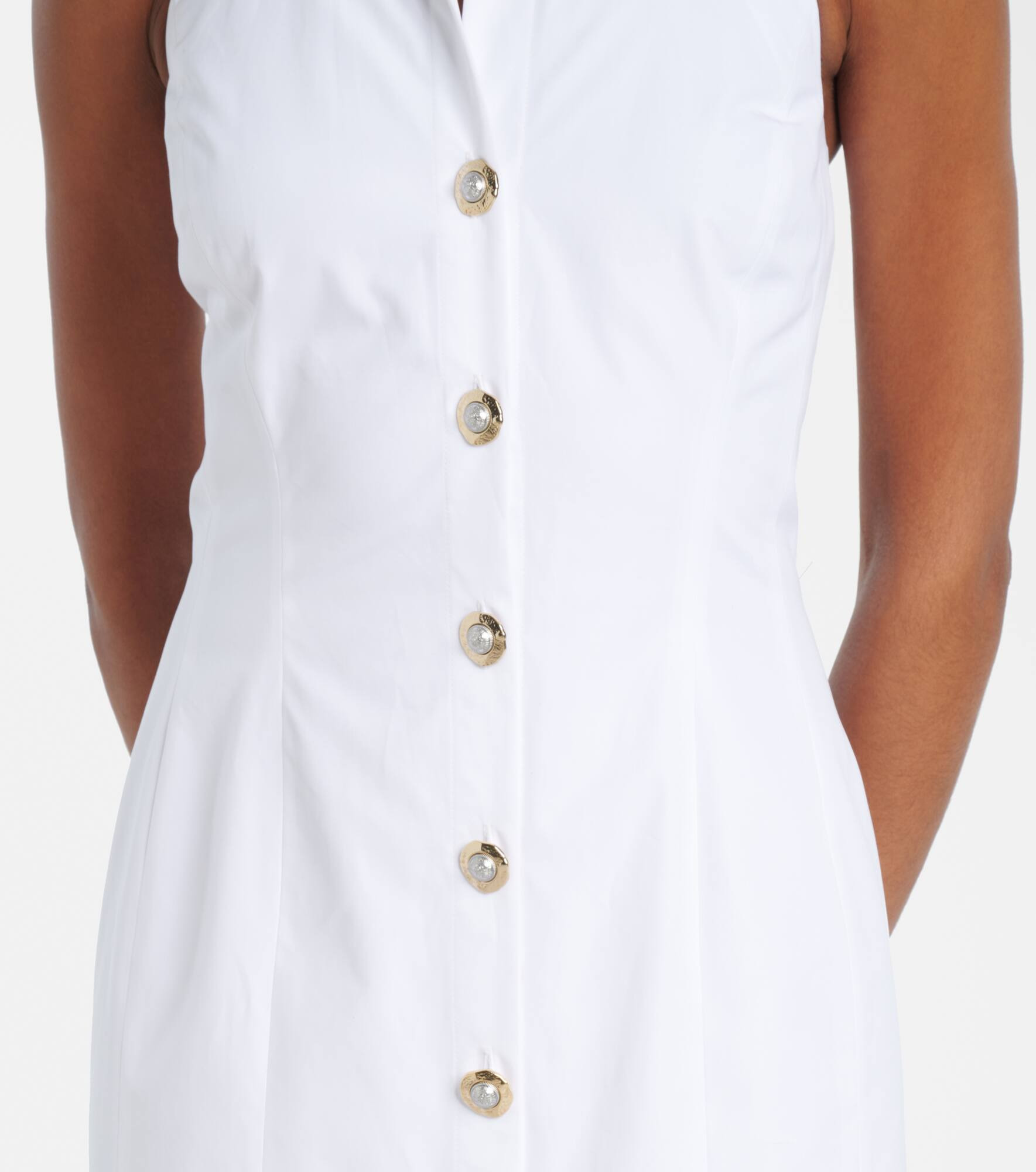 Open-back buttoned poplin shirt dress - 5