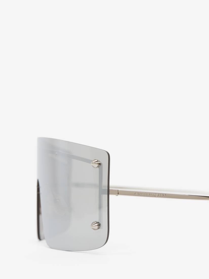 Spike Studs Mask Sunglasses in Silver - 4