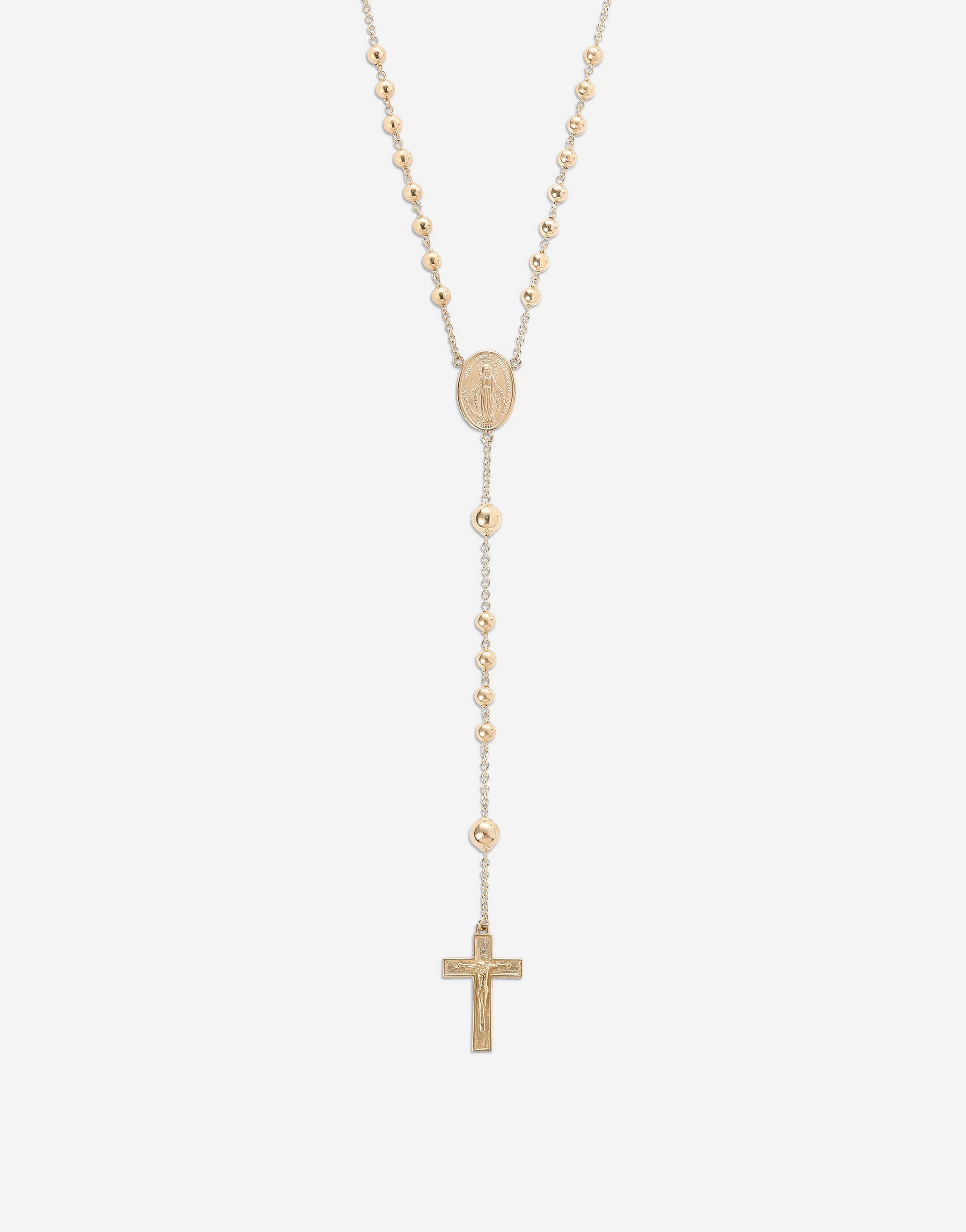 Tradition yellow gold rosary necklace - 3