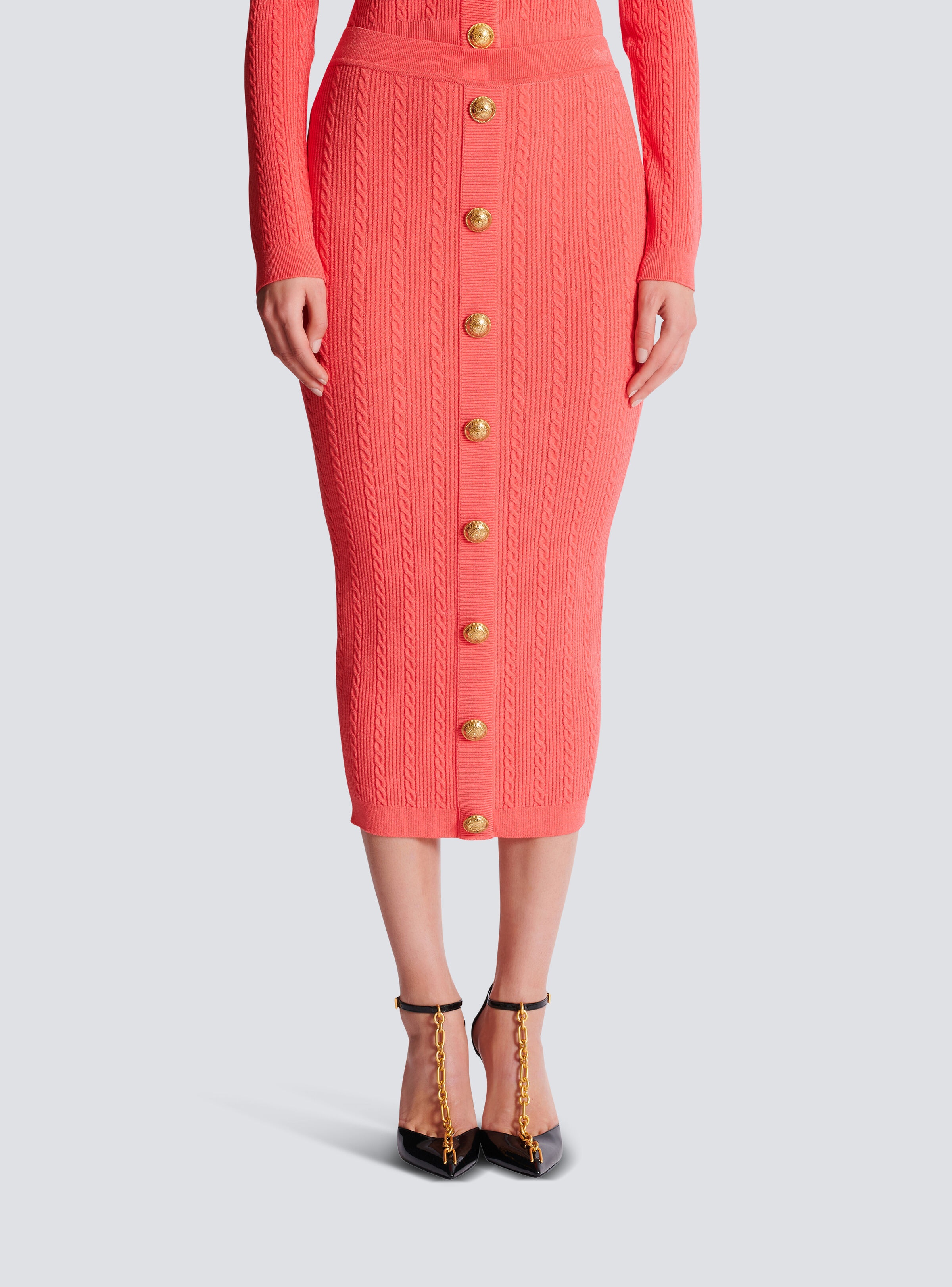 Cable-knit midi skirt - 5