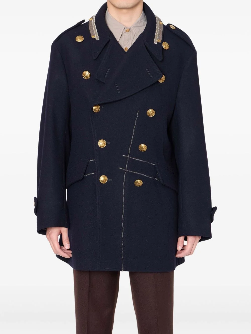 double-breasted coat - 1