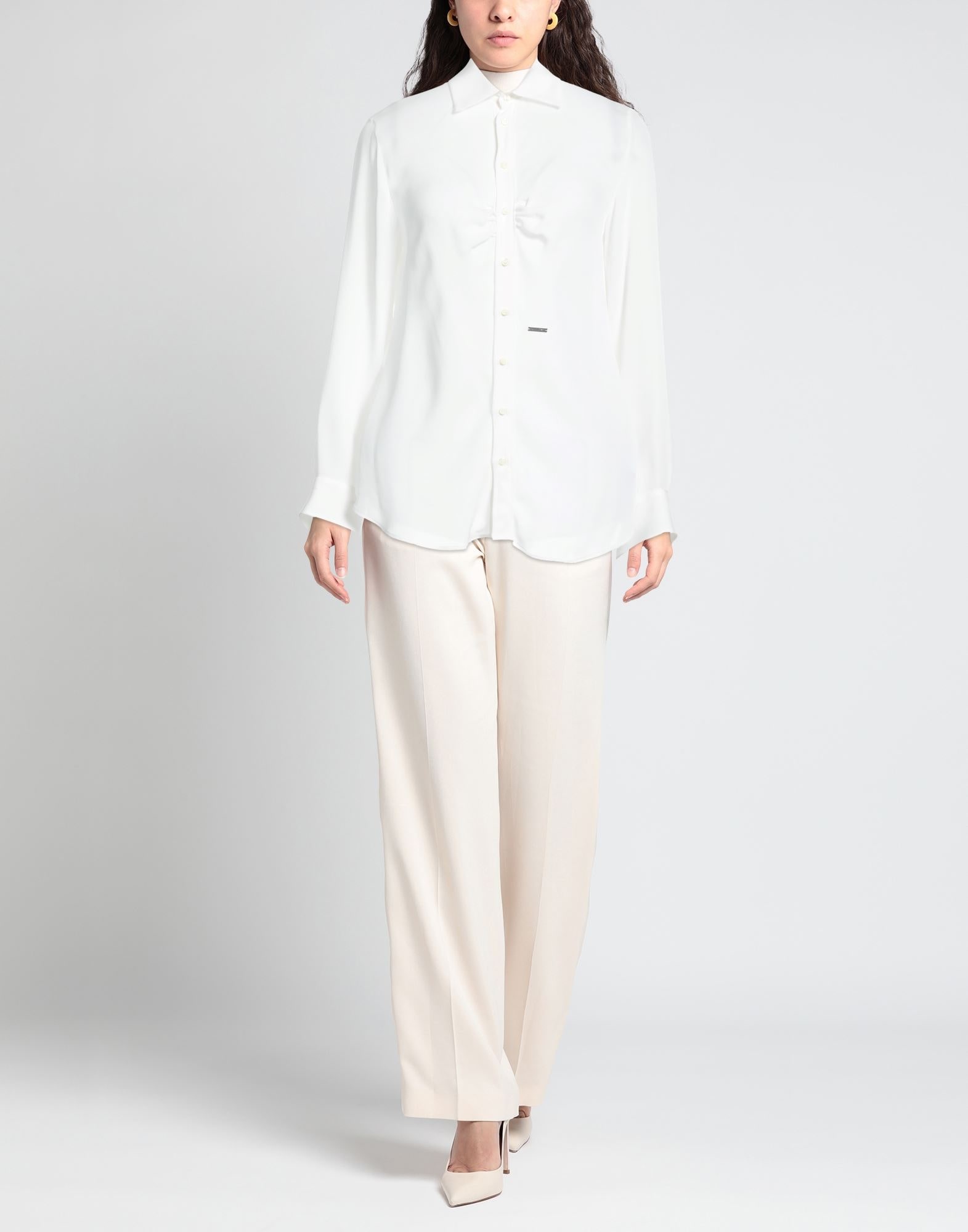 White Women's Silk Shirts & Blouses - 2