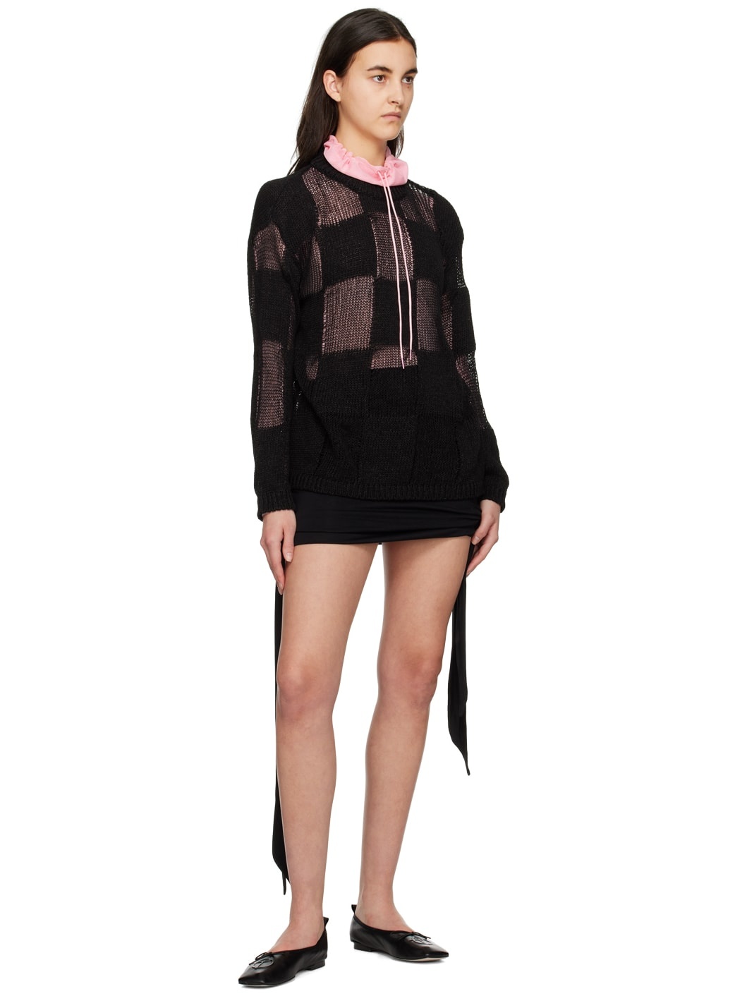 Black Check Sweater - 4