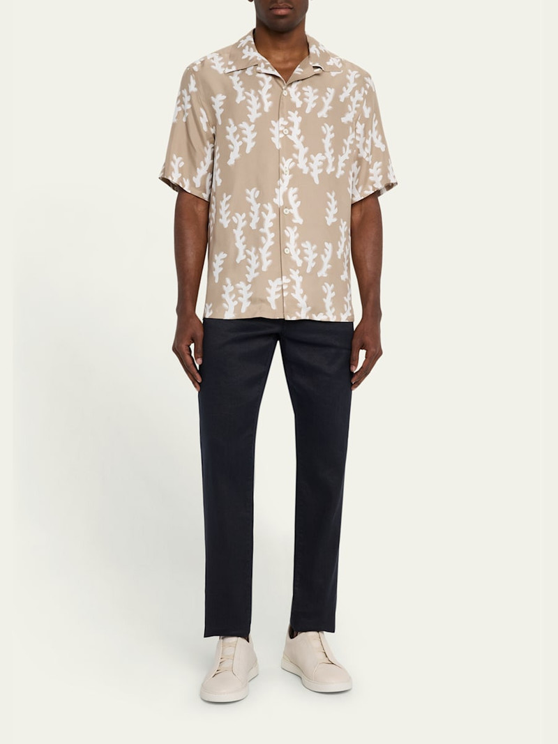 ZEGNA Men's City Comfort Linen and Cotton Five-Pocket Pants outlook