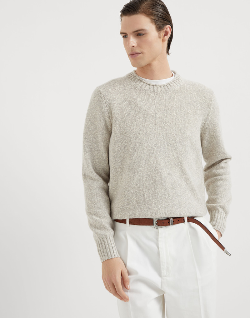 Flecked soft virgin wool and cashmere sweater - 1