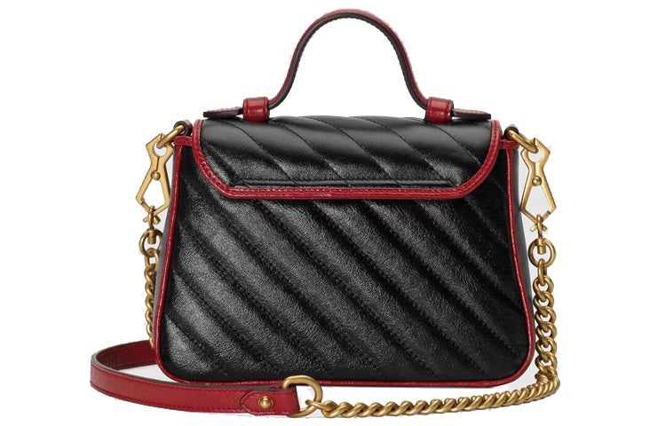 (WMNS) Gucci GG Marmont Series mini hand Bag Single Shoulder Bag Black 583571-0OLFX-8277 - 2