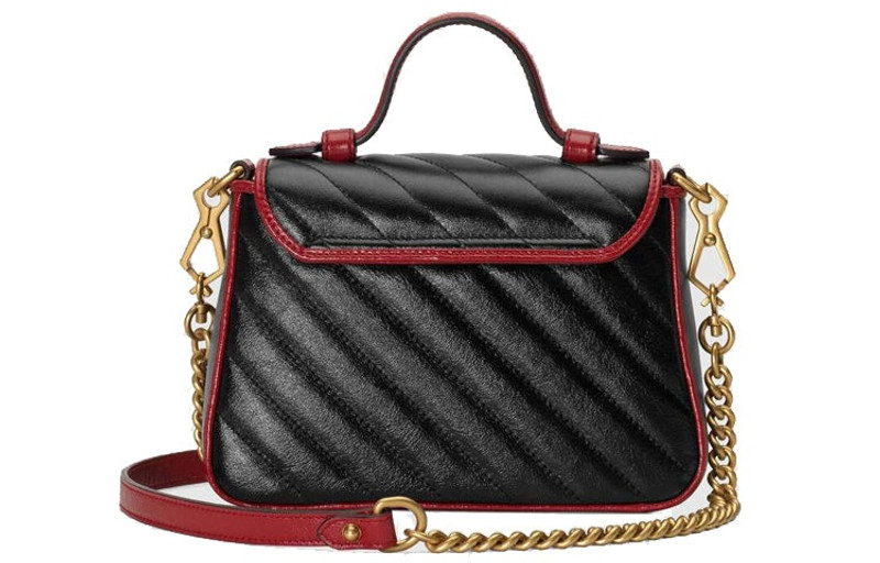 GUCCI (WMNS) Gucci GG Marmont Series mini hand Bag Single Shoulder Bag Black 583571-0OLFX-8277 outlook