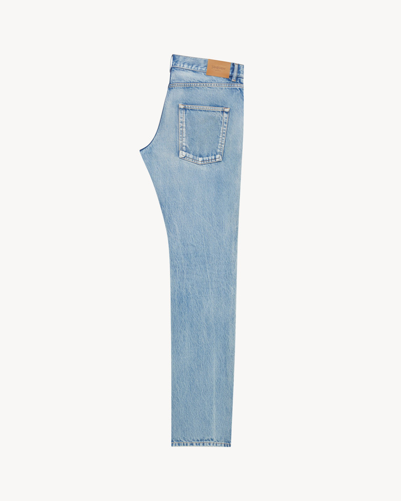 SAINT LAURENT LOW-RISE JEANS IN BLUE BEAT DENIM outlook