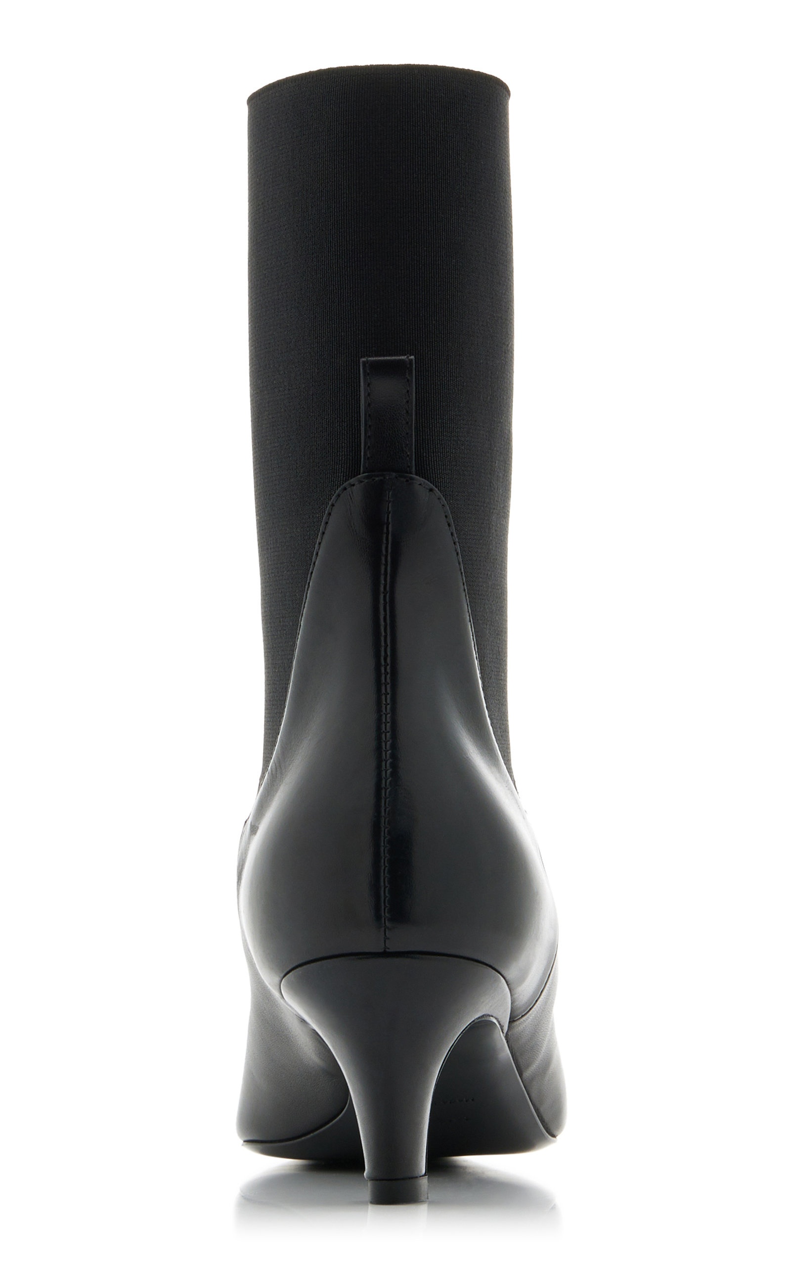 The Mid Heel Leather Boots black - 6