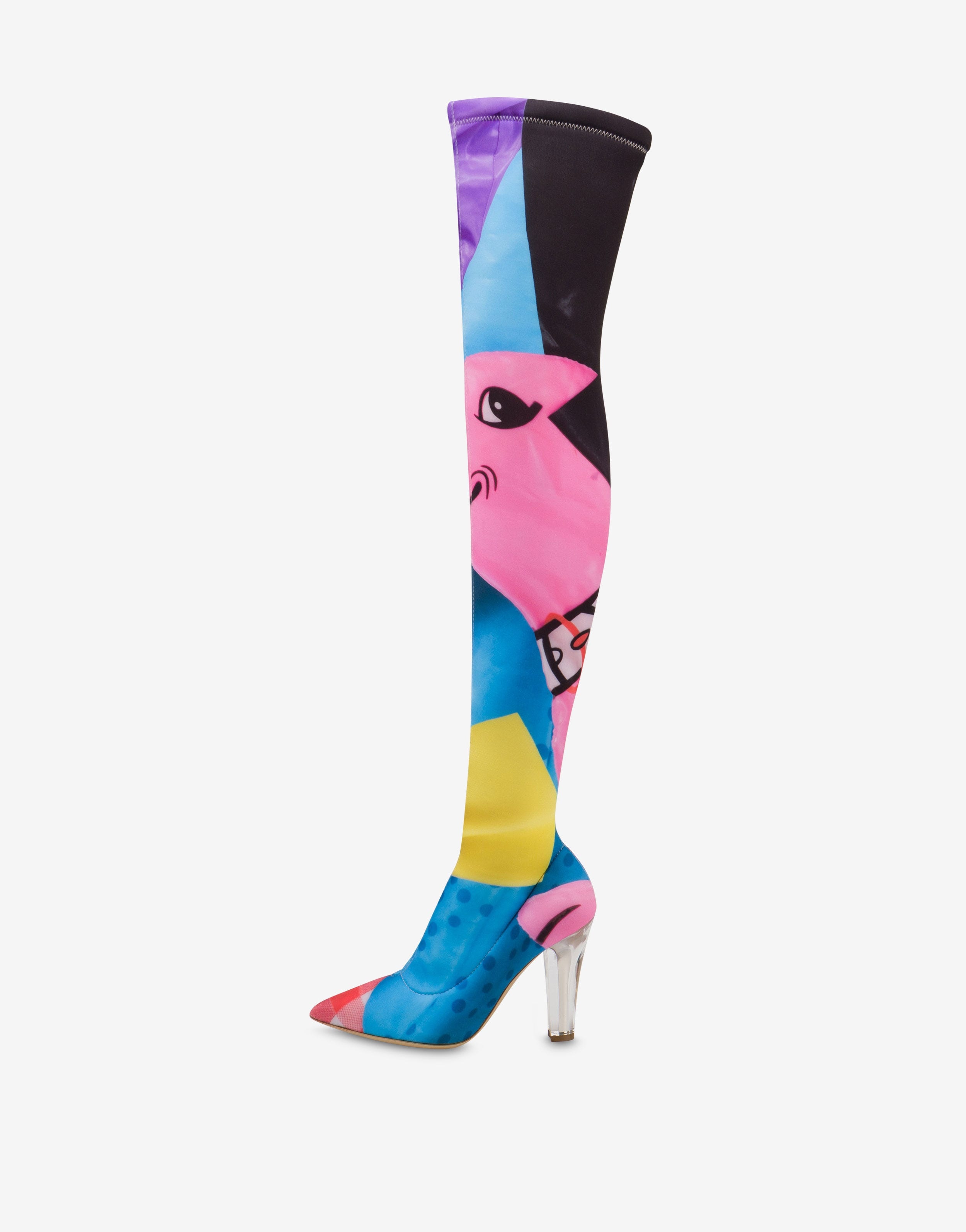 Moschino INFLATABLE ANIMALS OVER-THE-KNEE BOOTS | REVERSIBLE