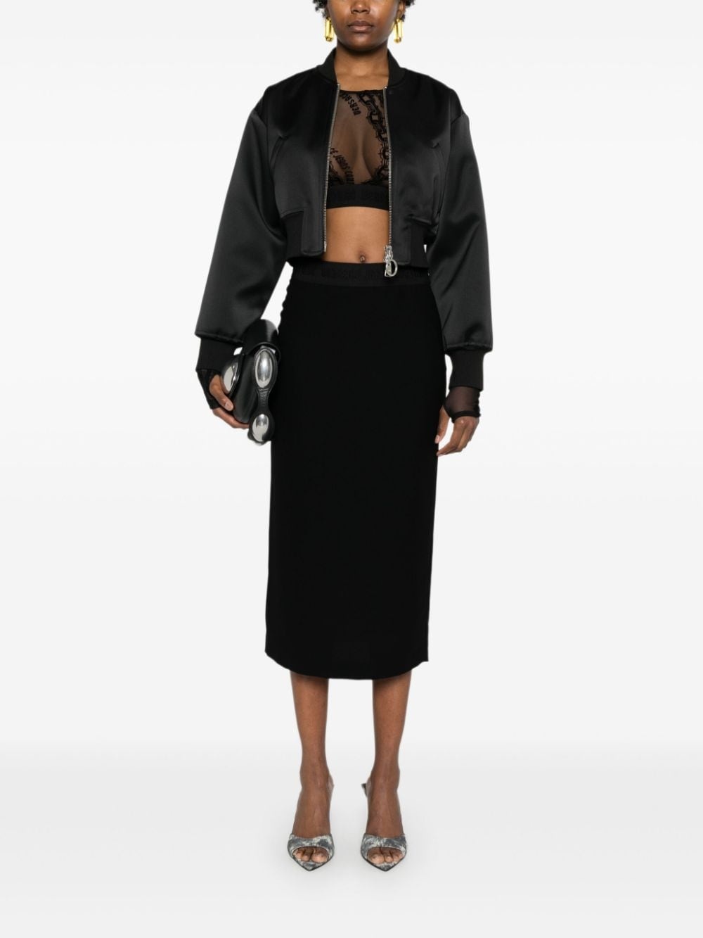 logo-waistband midi skirt - 2