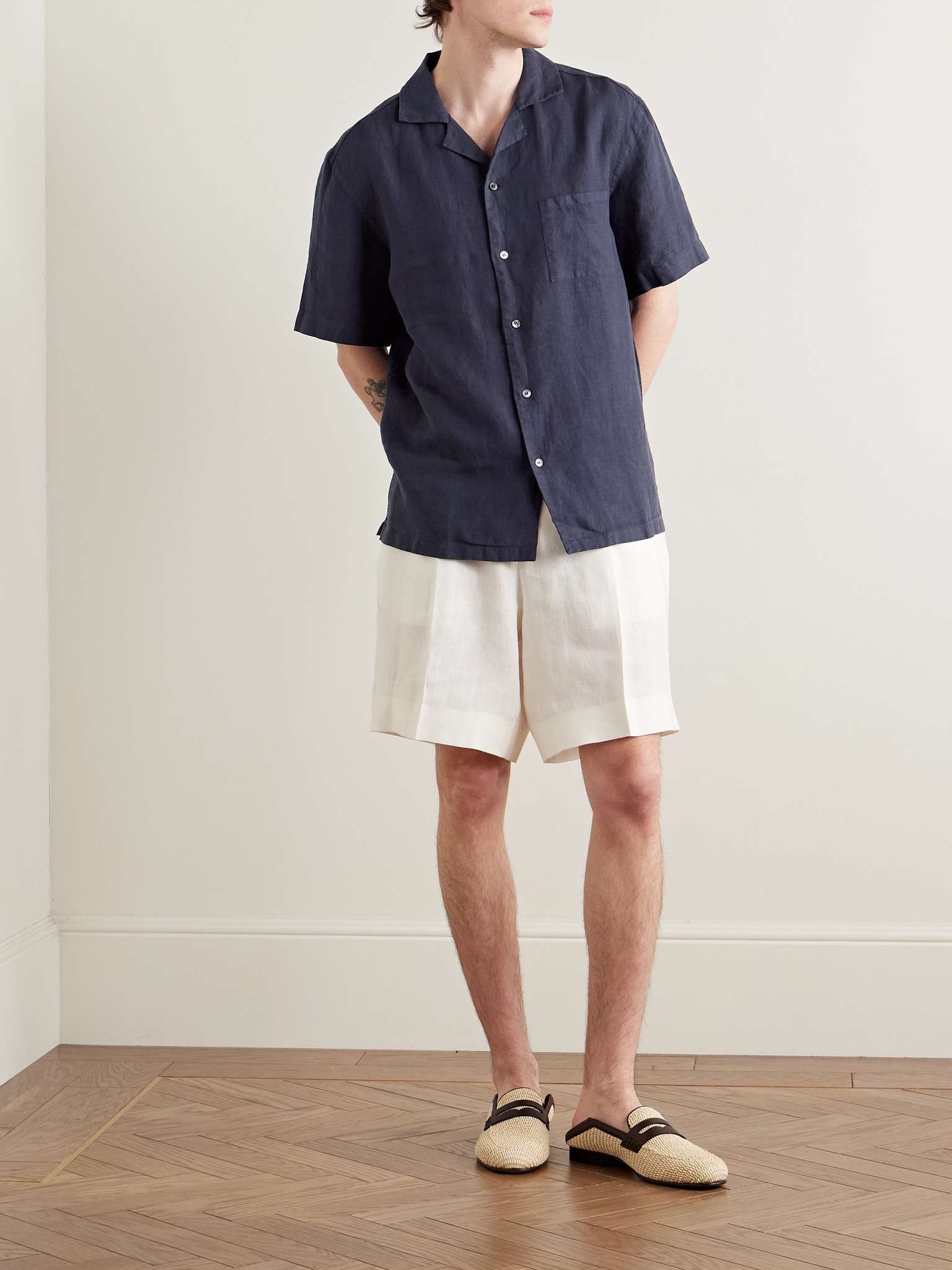 Camp-Collar Linen Shirt - 2
