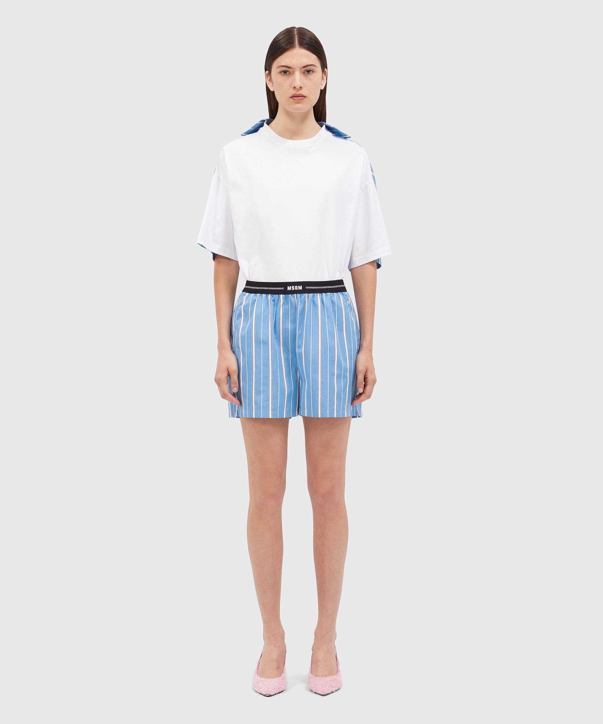 MSGM poplin shorts with elastic - 2