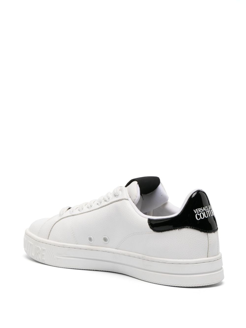 logo-patch leather low-top sneakers - 3