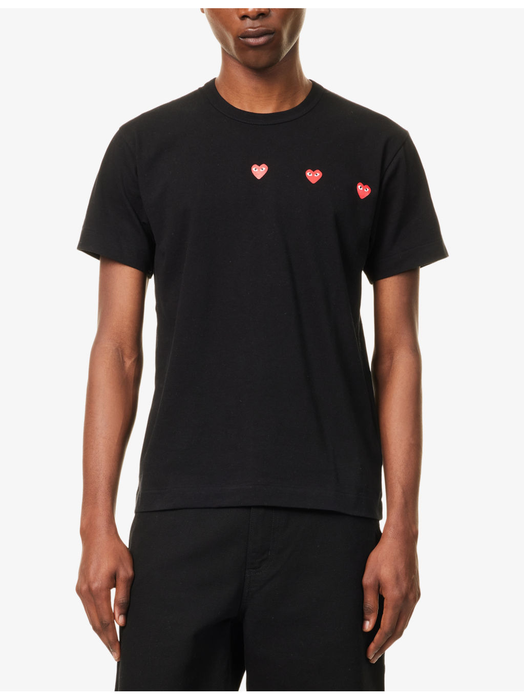 Triple Heart Graphic-Print Crewneck Cotton T-Shirt - 3