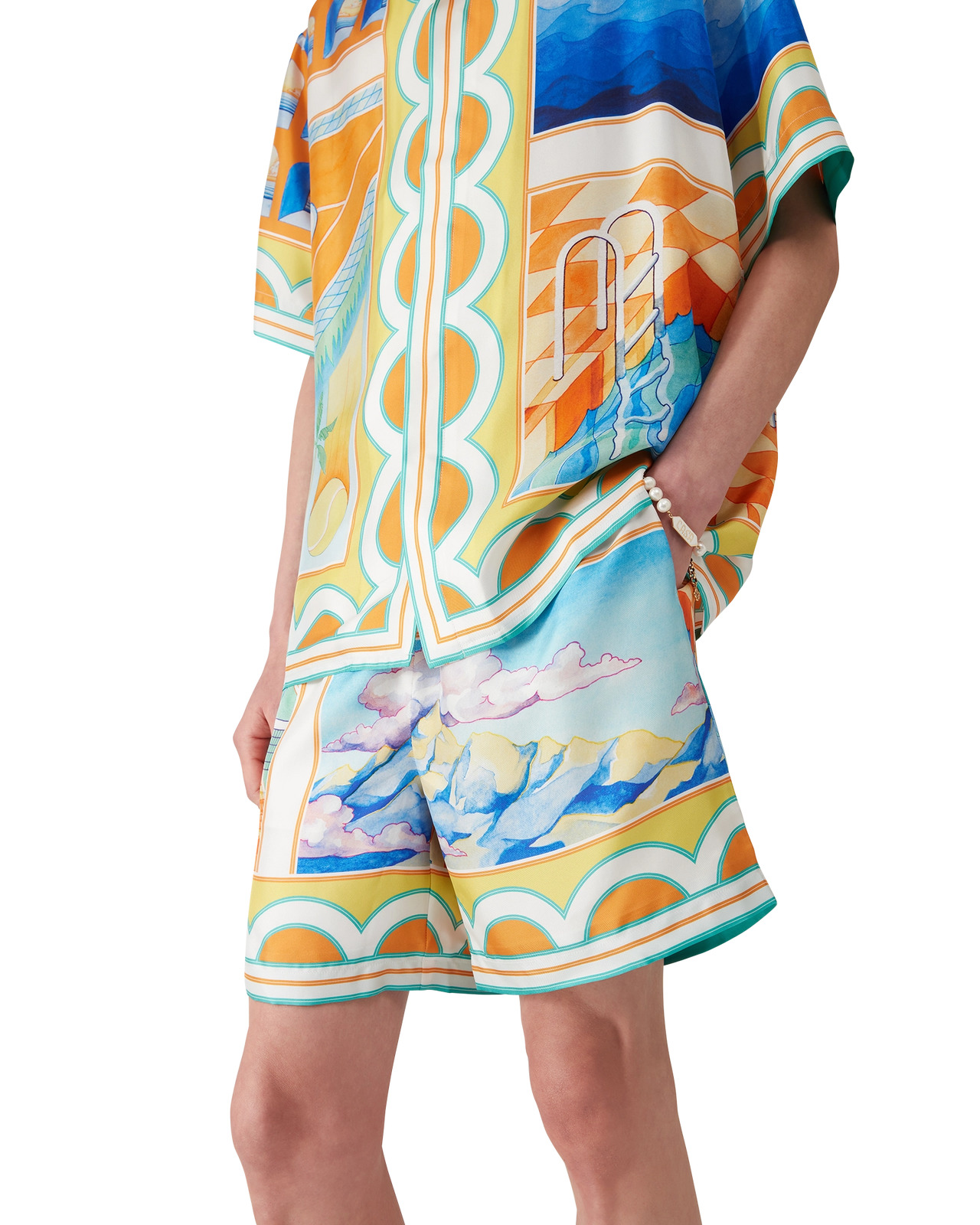Surreal Pool Silk Shorts | Casablanca Paris - 4