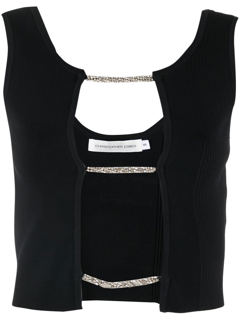 lattice-strap detail vest - 1