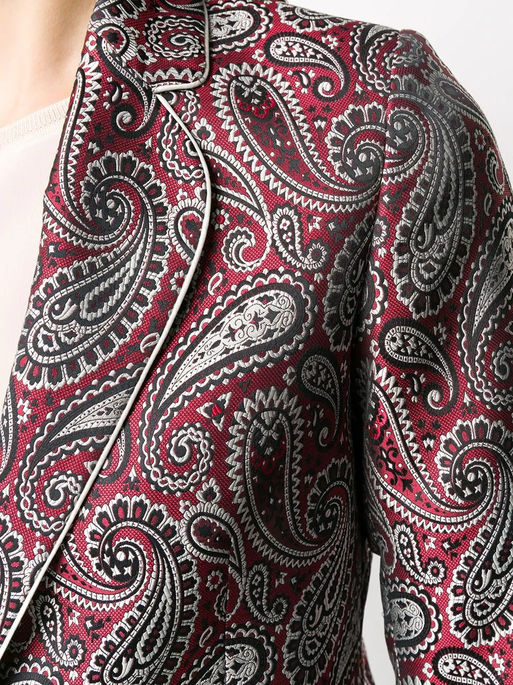 paisley pattern suit jacket - 5