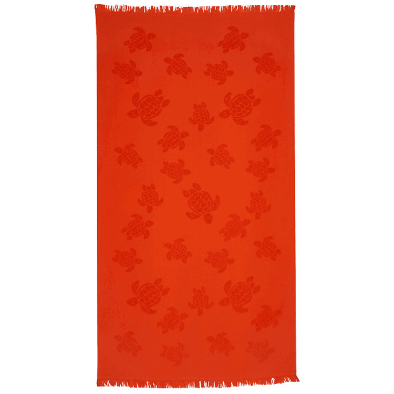 Beach Fouta in Organic Cotton Turtles Jacquard 1