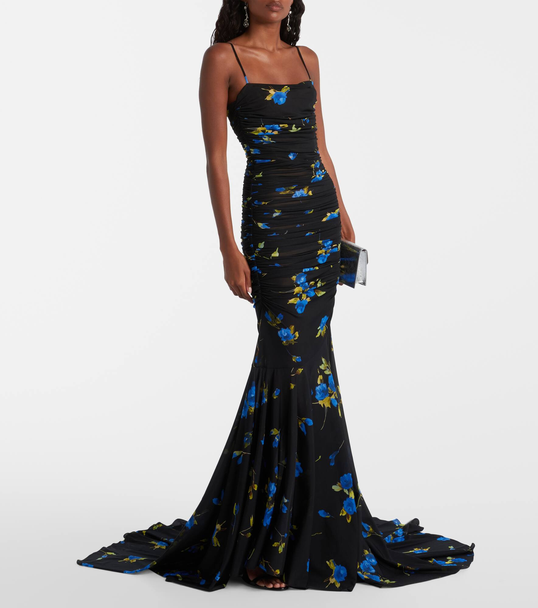 Floral draped jersey maxi dress - 2