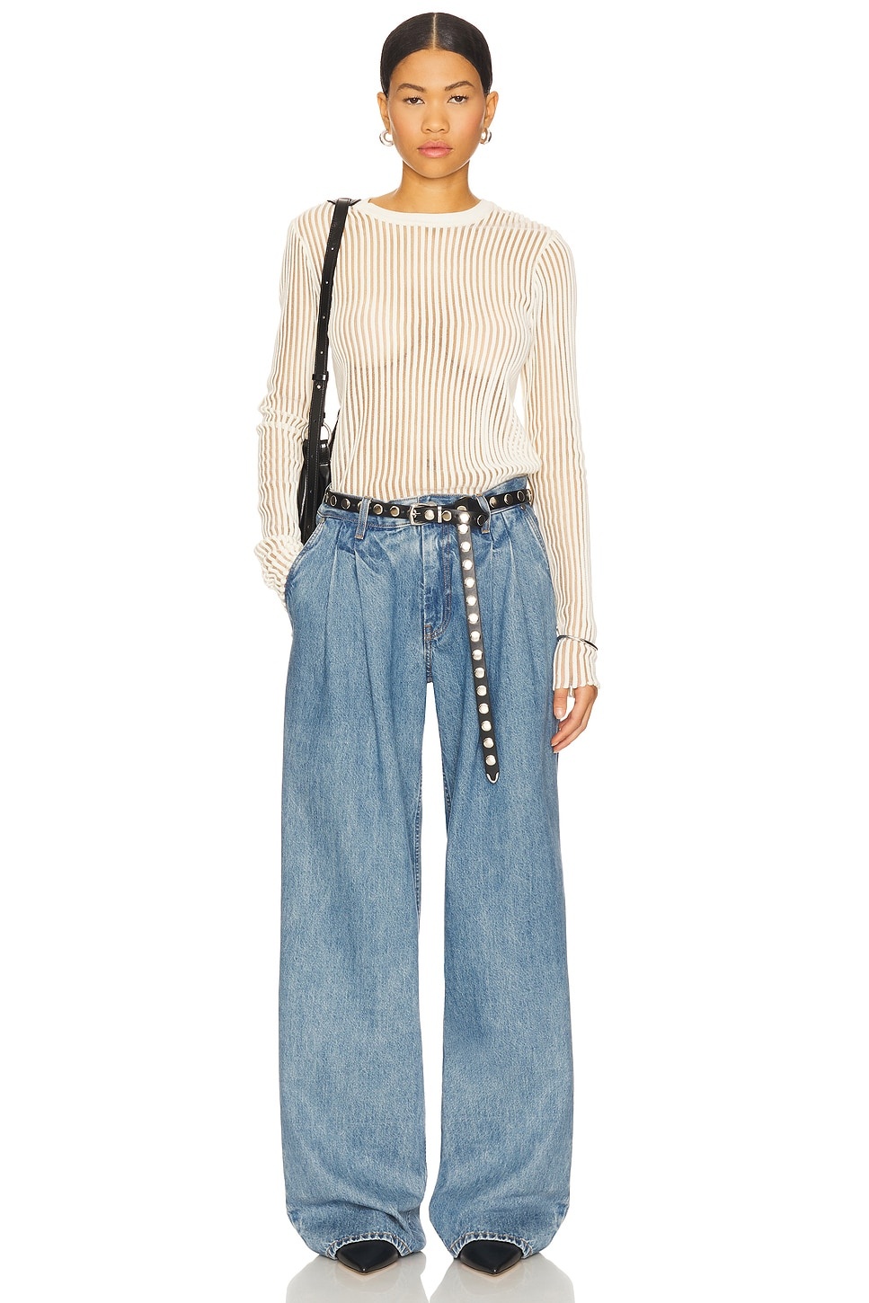 Double Pleated Wide Leg - 5