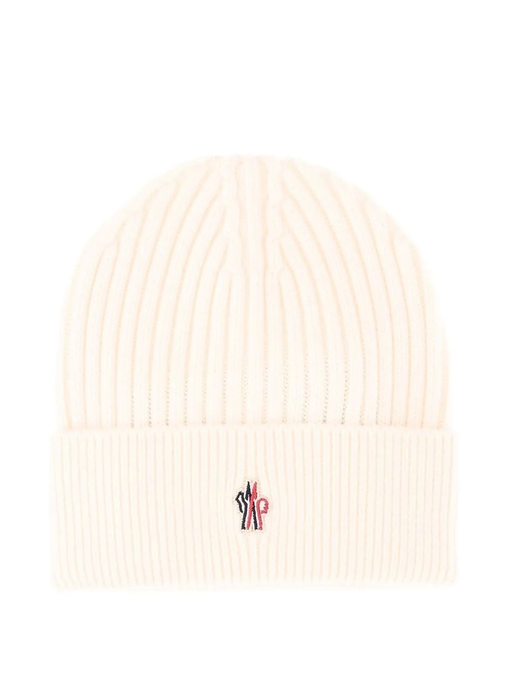 logo-embroidered ribbed beanie hat - 1