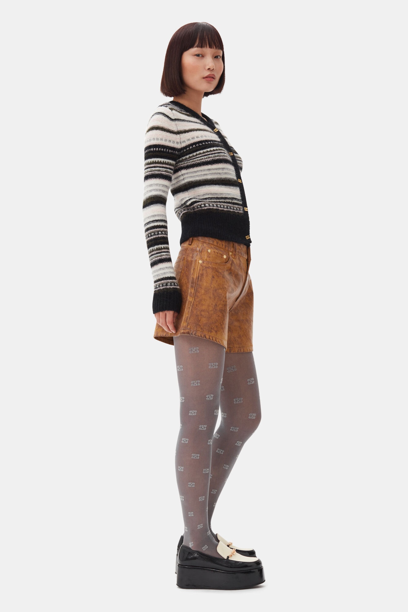 BLACK STRIPE CARDIGAN - 4