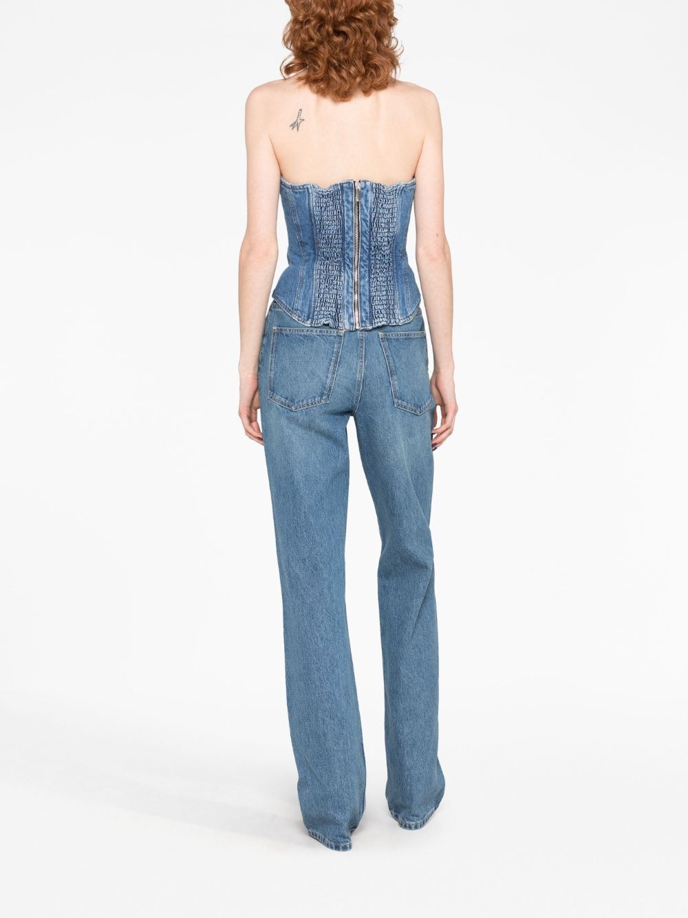strapless denim corset top - 4