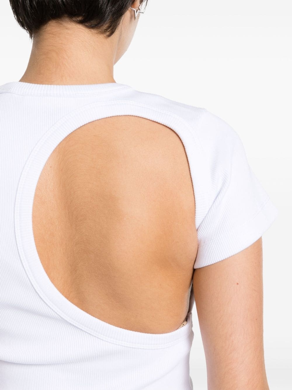 cut-out ribbed T-shirt - 5
