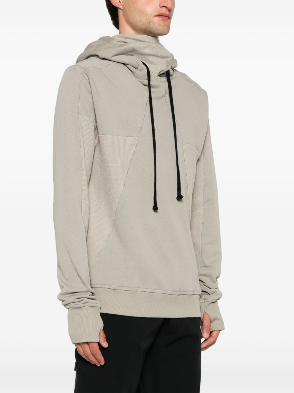 panelled-design hoodie - 3