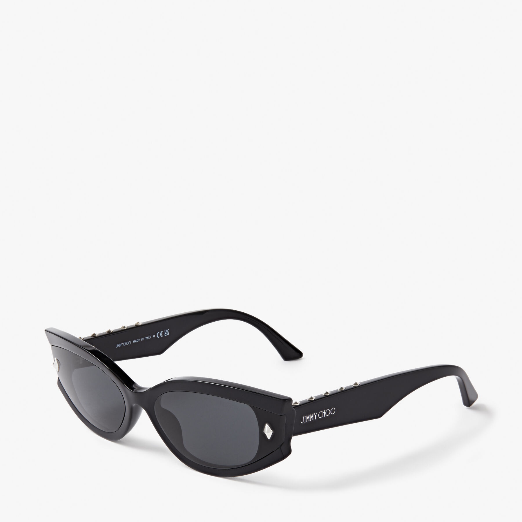 Skylar
Black Oval Sunglasses with Studs - 2