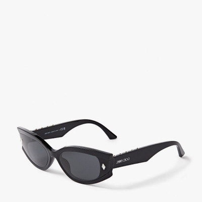 JIMMY CHOO Skylar
Black Oval Sunglasses with Studs outlook