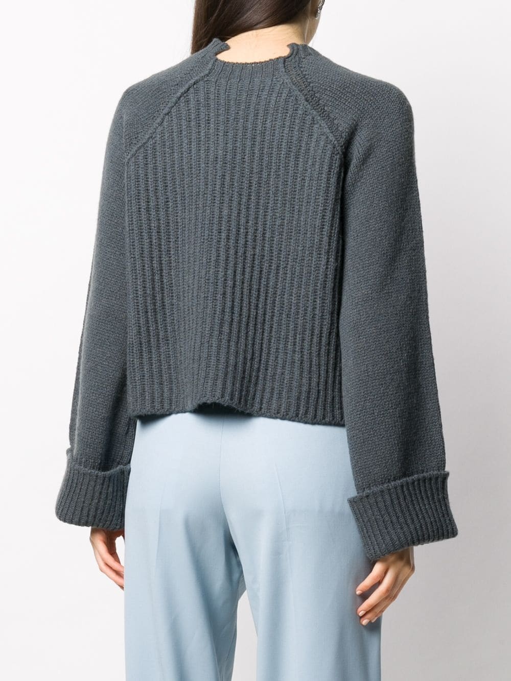 cut-out ribbed sweater - 4