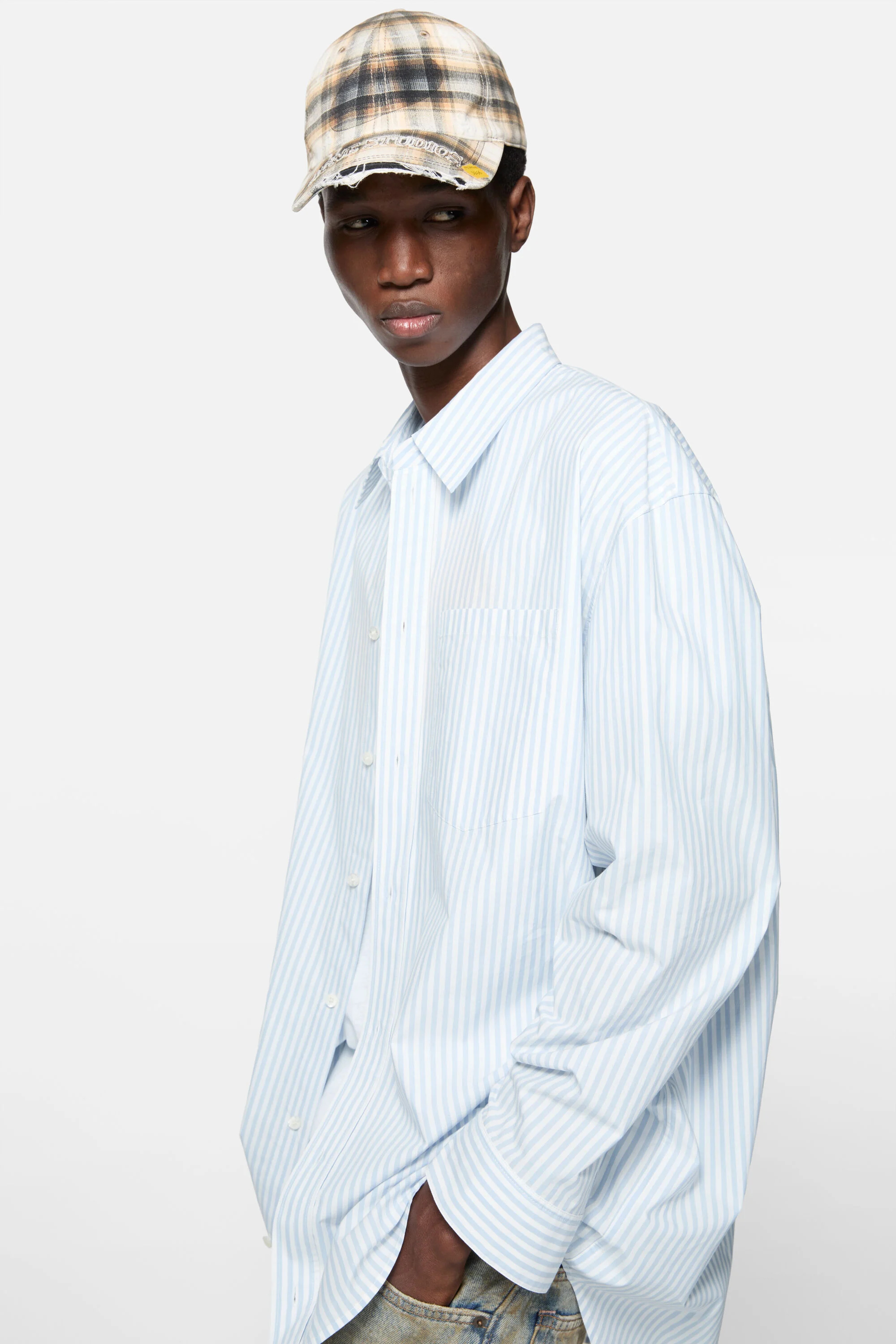 Button-up shirt - Light blue/white - 4