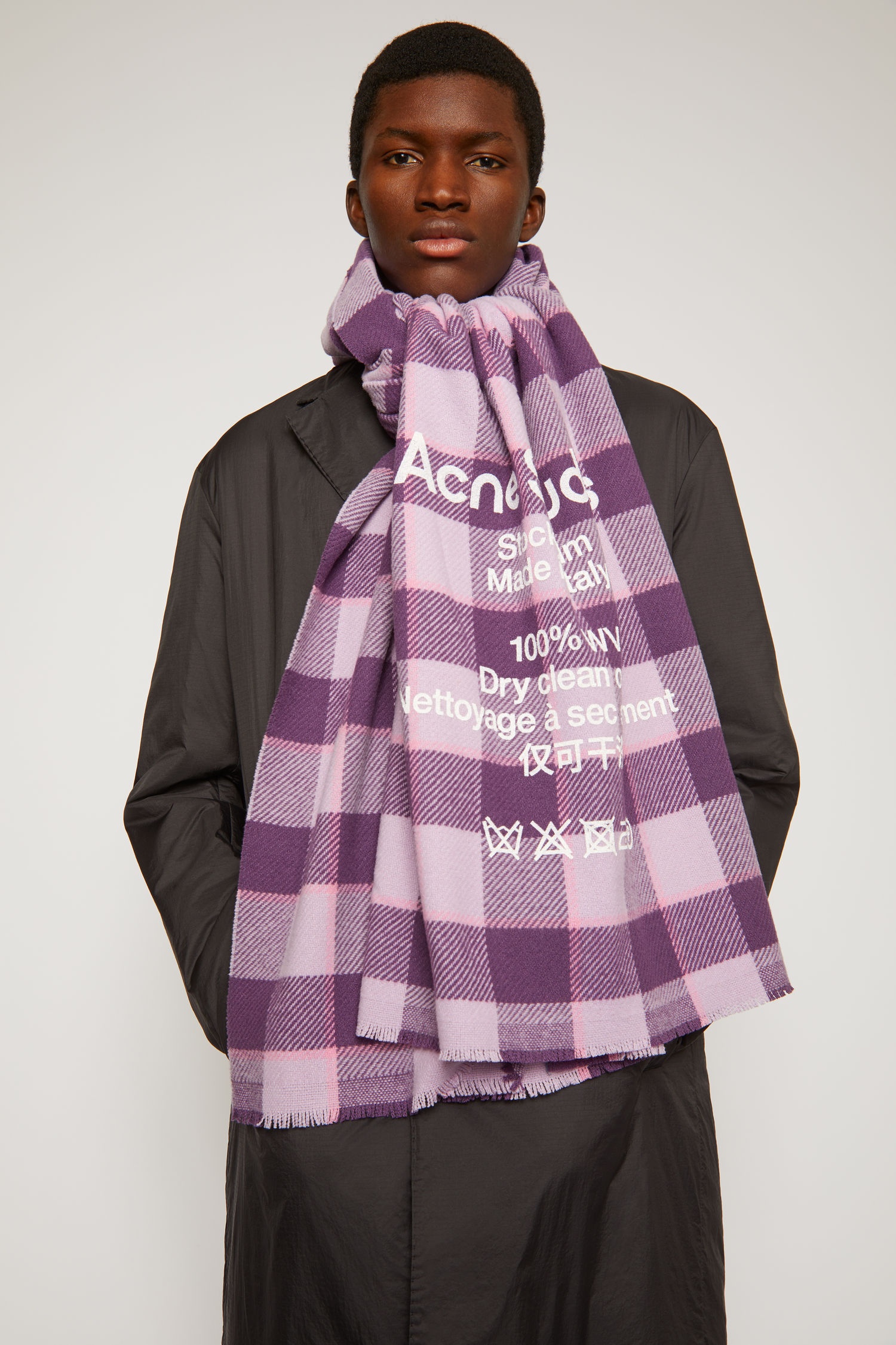 Checked logo scarf lilac/purple - 3