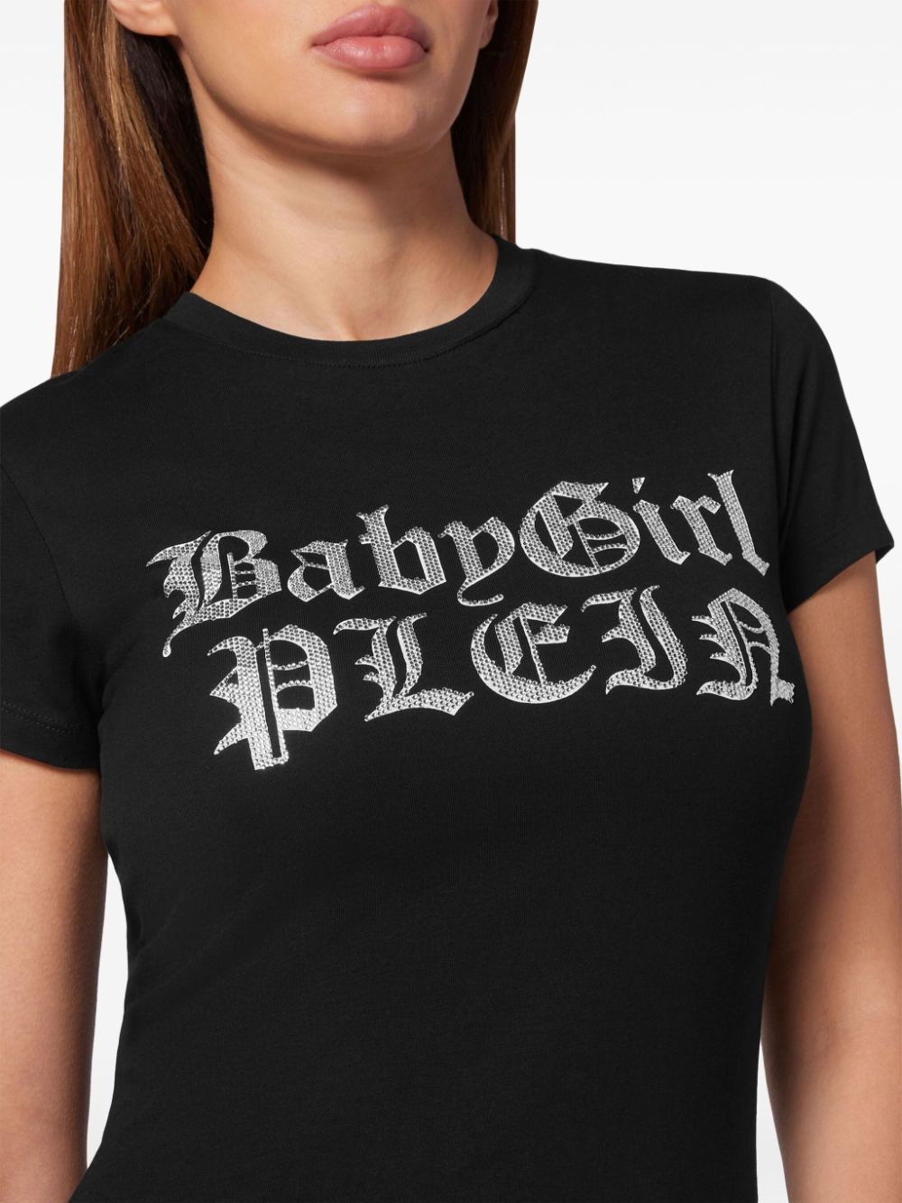 lettering cotton T-shirt - 4