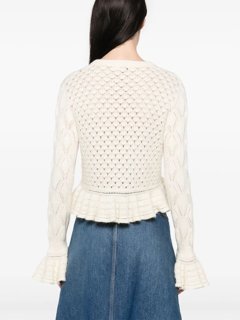Cotton, Alpaca And Silk Knit Ruffled And Cropped Cardigan - 3