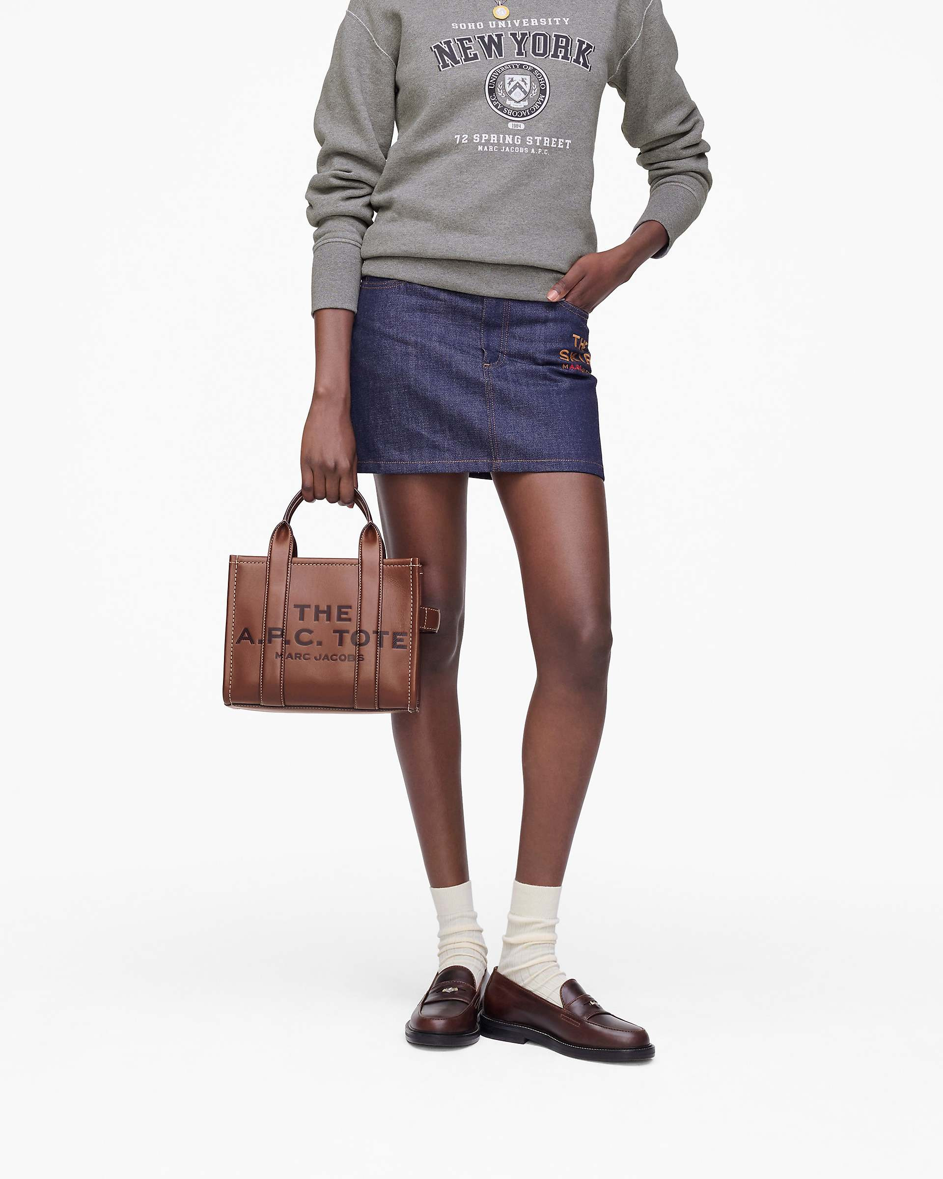 THE A.P.C. X MARC JACOBS LEATHER SMALL TOTE BAG - 9