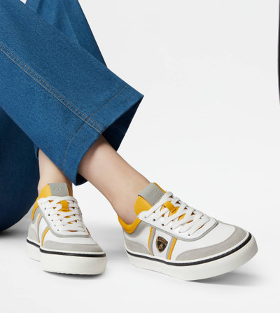 Tod's SNEAKERS IN LEATHER - GREY, WHITE, YELLOW outlook