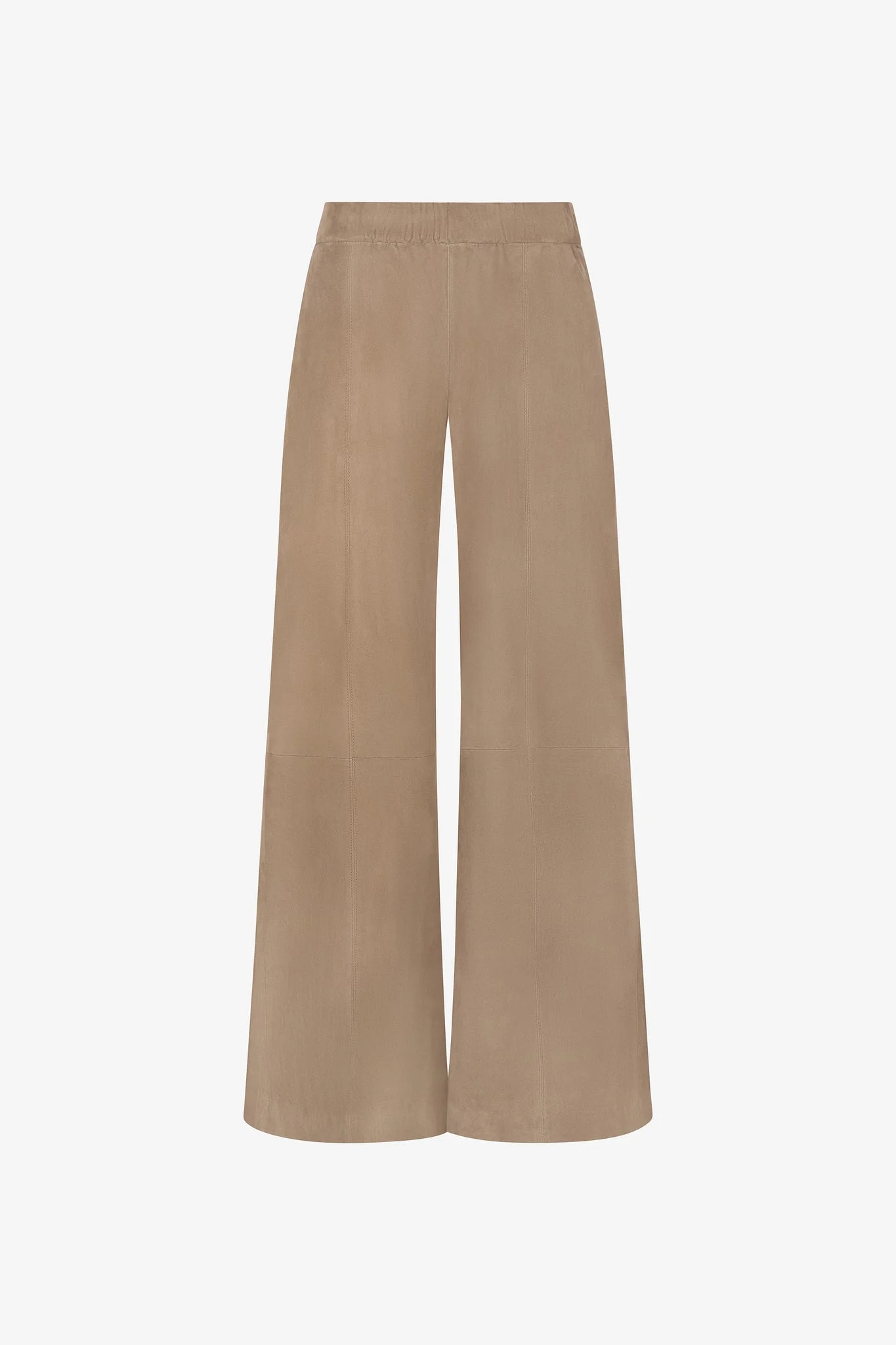SUEDE WIDE LEG TROUSERS - 1