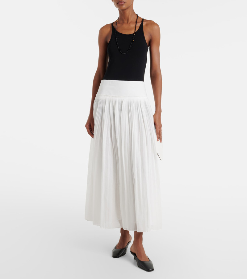 RÓHE Pleated cotton muslin maxi skirt outlook