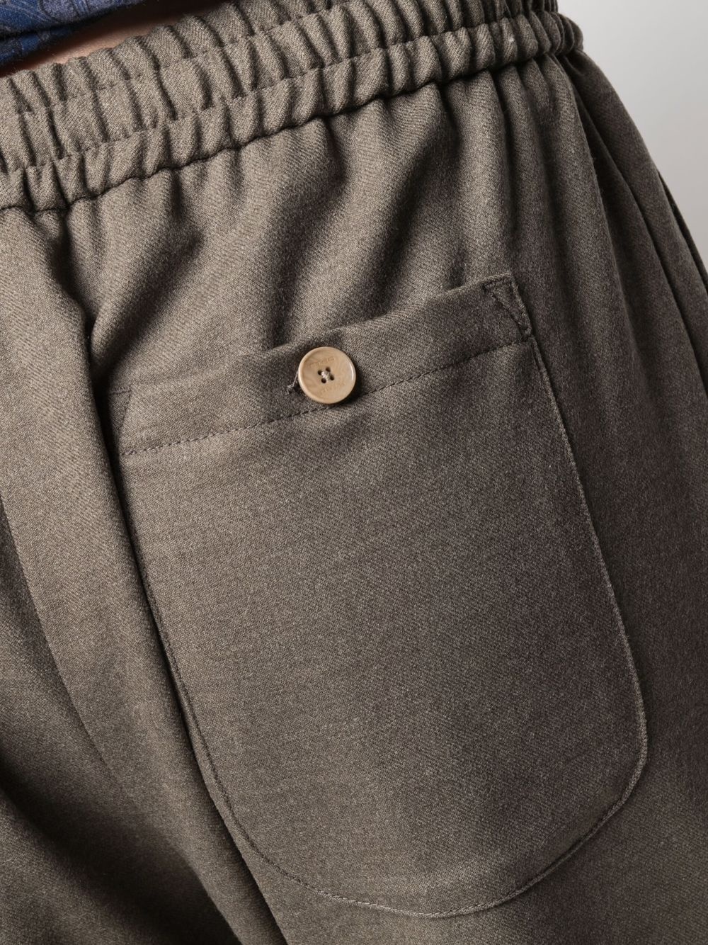 elasticated stretch-wool trousers - 5