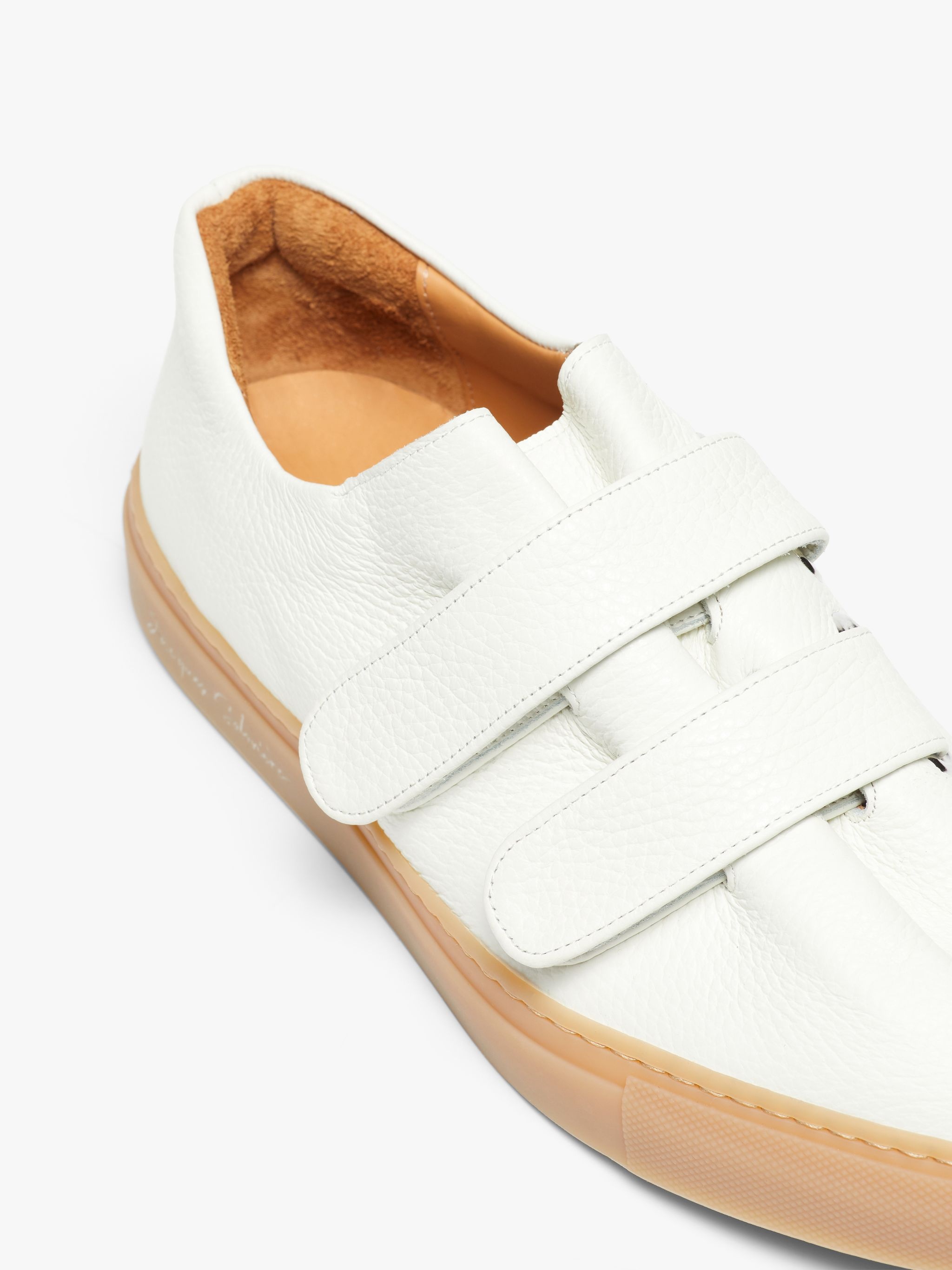 JACQUES SOLOVIÈRE WHITE LEATHER VELCRO® SNEAKERS - 5