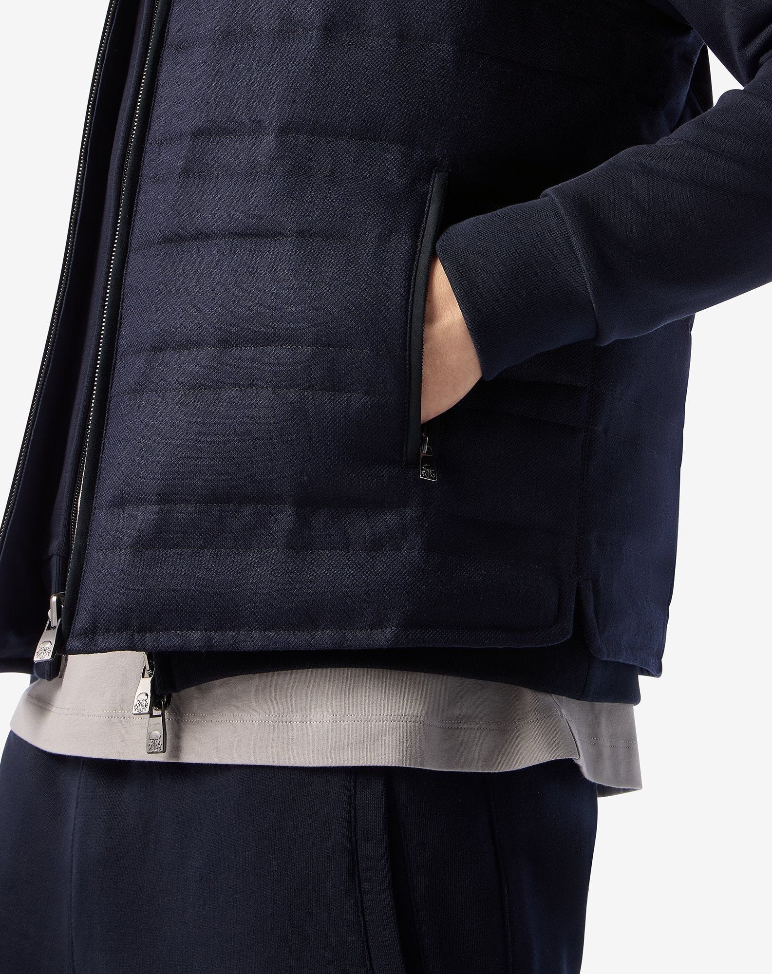 Reversible padded navy blue gilet - 5