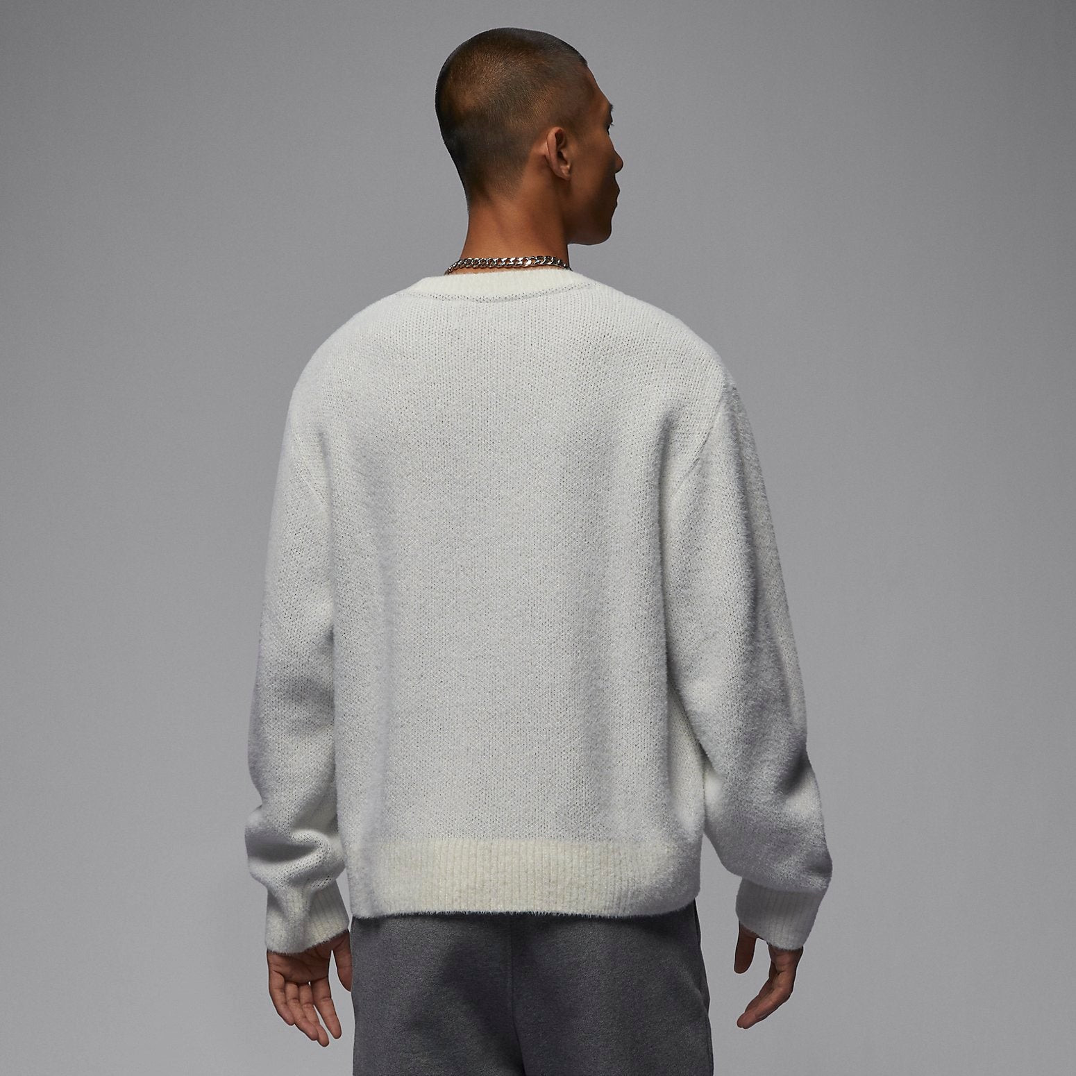 Air Jordan Flight Heritage Crop Sweater 'Grey' FD7390-133 - 3