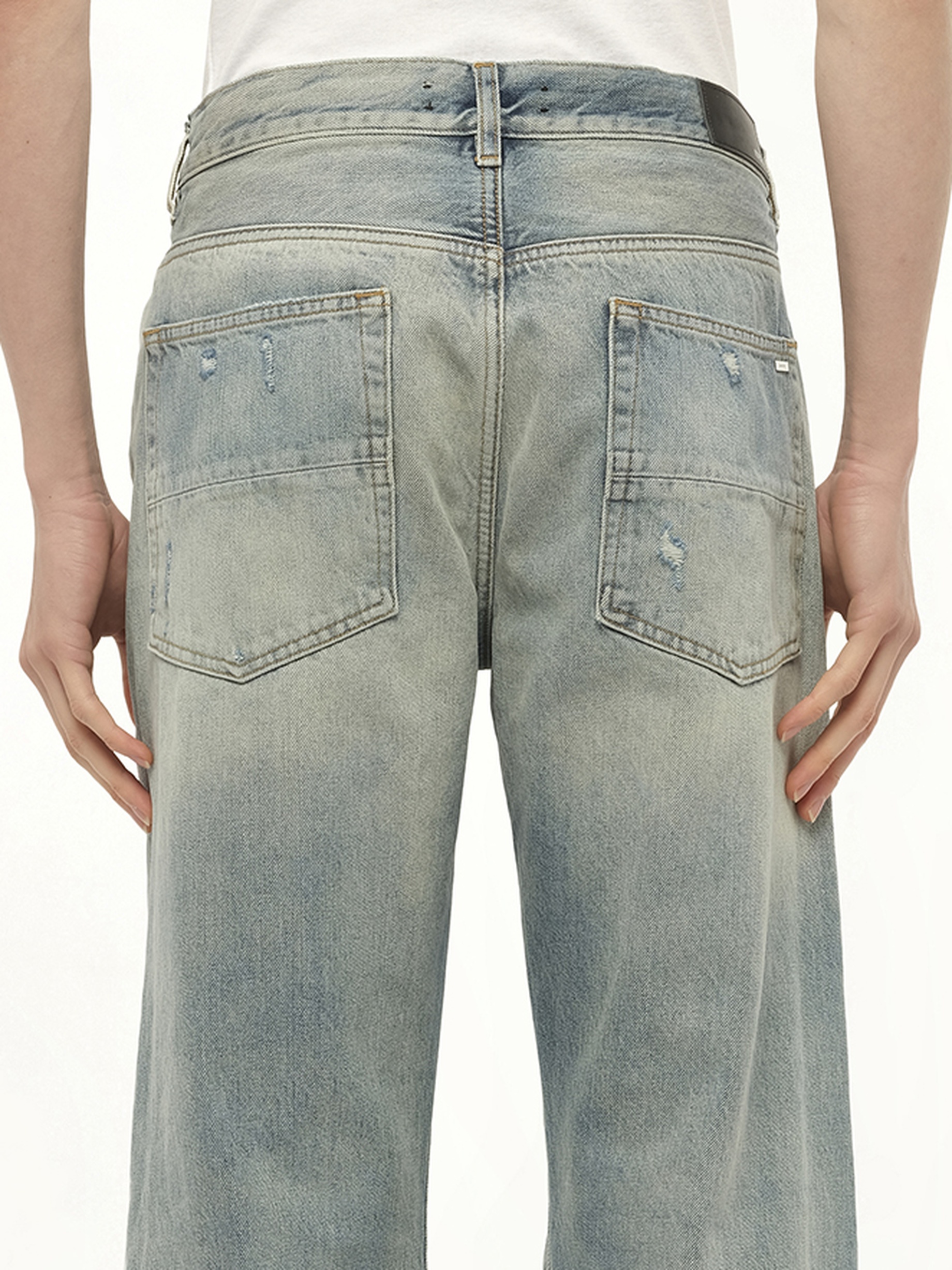 Suede Straight MX1 Jeans in Antique Indigo - 3